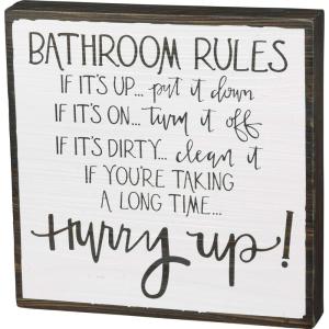 image:imagePrimitives by Kathy Box Sign Bathroom Rules 104742