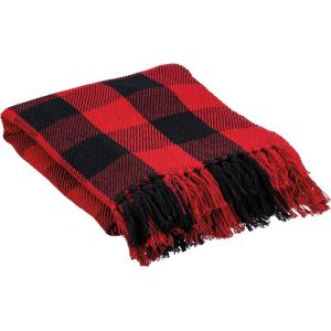 image:imagePrimitives by Kathy Red and Black Buffalo Check Cotton Throw Blanket 50x60