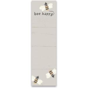 image:imagePrimitives by Kathy 102579 Bee Happy Magnetic List Notepad Magnetic Backing Beige 275 x 950 x 025