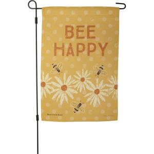 image:imagePrimitives by Kathy 108591 Bee Happy Garden Flag multi color 12 x 18