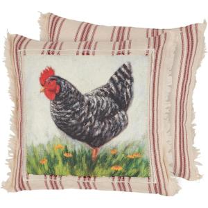 image:imagePrimitives by Kathy Decorative Pillow  Highland CowZipper CoverFarmhouse CollectionFeaturing a Stitched Art PanelFrayed BorderRusticHomesteadThrow PillowCouchOffice DecorfarmlifePlymouth Rock Chicken