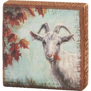 image:imagePrimitives by Kathy Fall Goat Home Dcor Block Sign