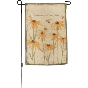 image:imagePrimitives by Kathy Find BeeUty In Every Day Decorative Garden Flag DoubleSidedGarden Collectionrustic bee and coneflower designsweatherresistantfront back porchdrivewaygardenseasonal gift