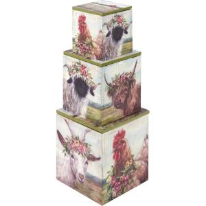 image:imagePrimitives by Kathy Floral Animal Hinged Box Set