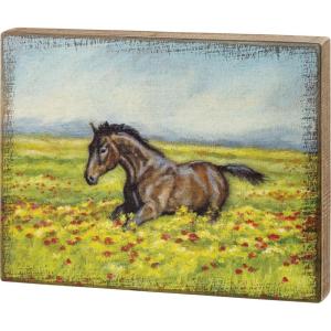 image:imagePrimitives by Kathy Horse Running in a Field Box Sign