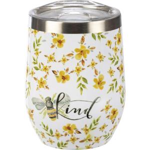 image:imagePrimitives by Kathy Kind Bee Themed Stainless Steel Wine Tumbler 12Ounce