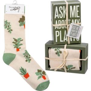 image:imagePrimitives by Kathy Ask Me About My Plants Home Decor Sign amp Sock Gift Set