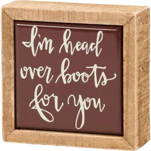 image:imagePrimitives by Kathy Home Decor Sign  Head Over Boots Hand Illustrated Sentiment