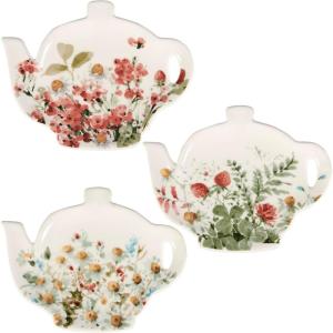 image:imagePrimitives by Kathy Tea Bag Holder Set 450 x 350 x 050 Floral Multicolor