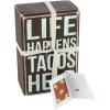 image:imagePrimitives by Kathy Decorative Box Sign amp Pair of Socks Gift Set  Life Happens Tacos Help