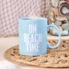 image:imagePrimitives by Kathy NCUDCK3 Primitives By Kathy 21644 Blue Stoneware Coffee Mug 20 oz On Beach Time