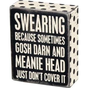image:imagePrimitives by Kathy 22666 Polka Dot Trimmed Box Sign 4 x 5 Swearing