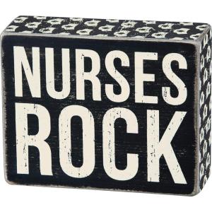image:imagePrimitives by Kathy 24679 Cap Print Trimmed Box Sign Nurses Rock