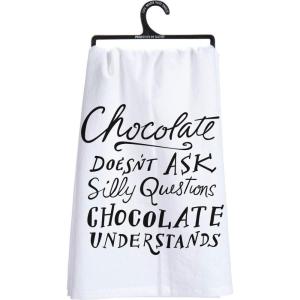 image:imagePrimitives by Kathy 25253 LOL Made You Smile Dish Towel 28 Square Chocolate Doesnt AskChocolate Doesnt Ask