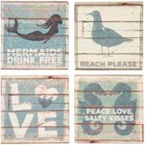 image:imagePrimitives by Kathy 30899 Absorbent Stone Coaster Set Beach