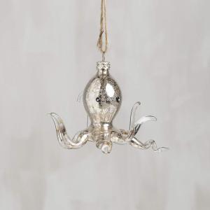 image:imagePrimitives by Kathy Baby Octopus Glass Ornament 375inch Gold Painted with Fun Detailed Eyes Vintage Old World Style for Christmas and Coastal Holiday Tree or Window Display