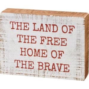 image:imagePrimitives by Kathy Block SignLand of The Free White Red
