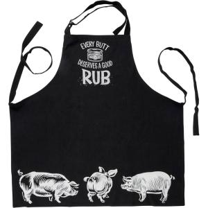 image:imagePrimitives by Kathy Cooking amp Grilling Apron Every Butt Deserves A Good Rub Black BBQ Apron  Full Coverage with Adjustable Neck amp Waist Funny Pun Gift for Fathers Day BirthdayPun Farm Animals