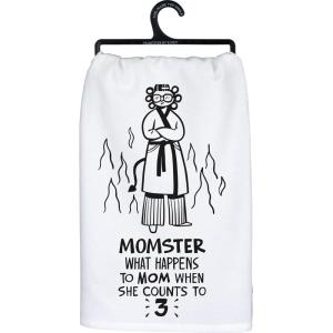 image:imagePrimitives by Kathy Home Dcor Kitchen Towel  Momster What Happens to Mom When She Counts to 3 Kitchen Towel LOL Collection