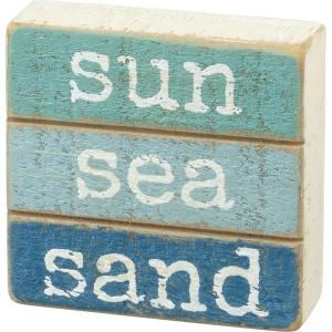 image:imagePrimitives by Kathy Home Dcor Sign  Sun Sea Sand Decorative Slat Wood Sign