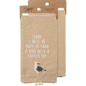 image:imagePrimitives by Kathy Kitchen Towel  A Bird with A French Fry