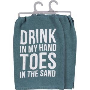 image:imagePrimitives by Kathy Kitchen Towel  Drink in My Hand Toes in The Sand