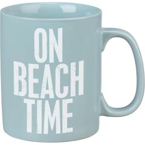 image:imagePrimitives by Kathy NCUDCK3 Primitives By Kathy 21644 Blue Stoneware Coffee Mug 20 oz On Beach Time