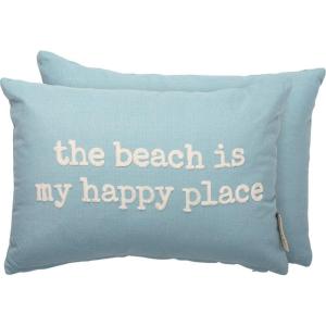 image:imagePrimitives by Kathy PillowThe Beach is My Happy Place 15 x 10 Light Blue White
