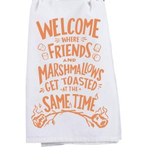 image:imagePrimitives by Kathy Welcome Where Friends and Marshallows Get Toasted At The Same Time Decorative Kitchen TowelBrown
