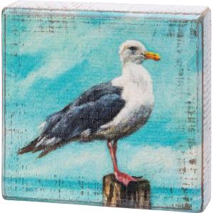 image:imagePrimitives By Kathy 113960 Seagull Block Sign 4inch Square