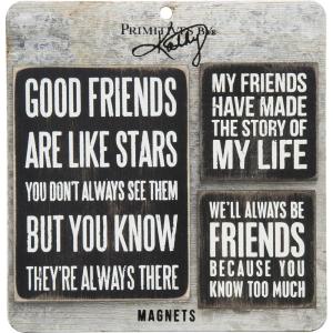 image:imagePrimitives By Kathy Magnet Set  Friends by Primitives By Kathyblack amp White
