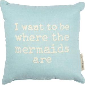 image:imagePrimitives by Kathy 102984 BeachInspired Throw Pillow 10Inches Square Mermaids