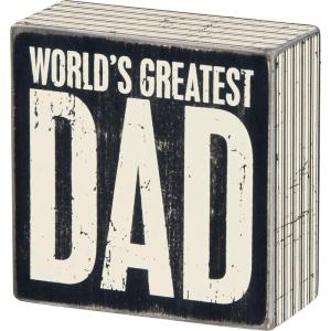 image:imagePrimitives by Kathy 22654 Square Box Sign 4Inch Greatest Dad