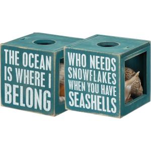 image:imagePrimitives by Kathy 27814 Beach House Decor Sea Shell Holder 425 x 425 x 425inches The Ocean Is Where I Belong