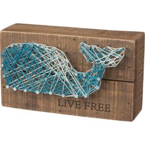 image:imagePrimitives by Kathy 30465 String Art Box Sign 35 x 6 Live Free