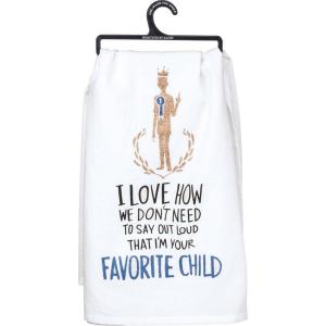 image:imagePrimitives by Kathy 34219 LOL Made You Smile Glitter Dish Towel 28 x 28 that Im Your Favorite Child