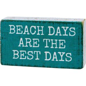 image:imagePrimitives by Kathy Beach Days Sign for Home Dcor Natural Wood Block Sign Rustic Beach Style with Distressed Details 35 by 2 Inches Designed for Wall or Tabletop Display Ocean Blue