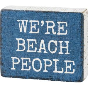 image:imagePrimitives by Kathy Beach People Block Home Dcor Sign Ocean Blue White
