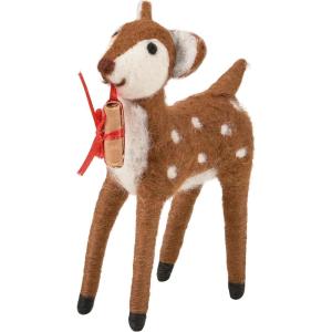 image:imagePrimitives by Kathy Christmas Fawn Collectible Felt Critter 525inch Delivering Christmas Cheer  Seasonal Tiered Tray amp Shelf Sitter Decor Mix amp Match with Our Other Collectible Figurines