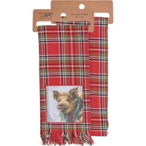 image:imagePrimitives by Kathy Christmas Pig Kitchen Towel