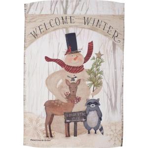image:imagePrimitives by Kathy Decorative Garden Flag  Welcome Winter Rustic Inspired Design