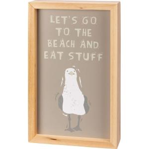 image:imagePrimitives by Kathy Home Dcor Sign  Seagull Design Lets Go to The Beach amp Eat Stuff
