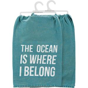 image:imagePrimitives by Kathy Kitchen Towel  The Ocean is Where I Belong Small