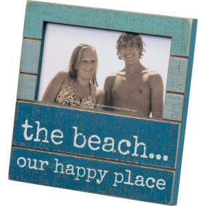 image:imagePrimitives by Kathy Photo Frame  The BeachOur Happy Place Wooden Fits 5x3 Photo