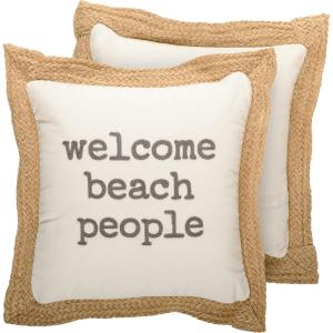 image:imagePrimitives by Kathy PillowWelcome Beach People Gray Cream Jute Flange