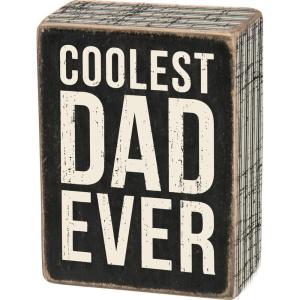 image:imagePrimitives by Kathy Pinstripe Trimmed Box Sign Coolest Dad