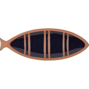 image:imagePrimitives by Kathy Striped Fish Decorative Tray Blue 12 x 425 x 1