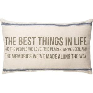 image:imagePrimitives by Kathy Vintage Flour Sack Style Best Things Throw Pillow 25 x 15InchBest Things