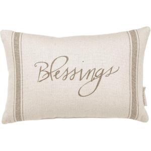image:imagePrimitives by Kathy Vintage Flour Sack Style Best Things Throw Pillow 25 x 15InchBlessings