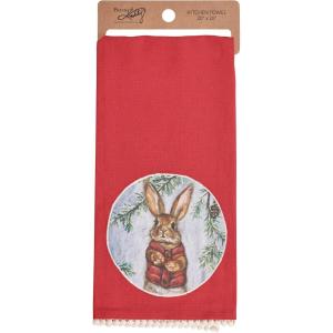 image:imagePrimitives by Kathy Winter Bunny Kitchen Towel Red 118476